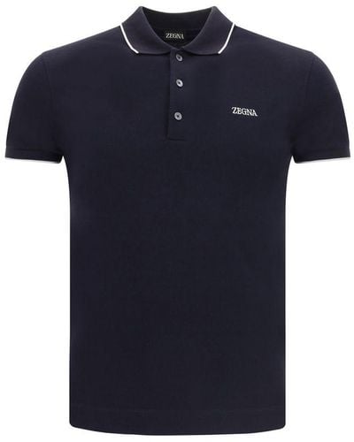 ZEGNA Polo Shirts - Blue