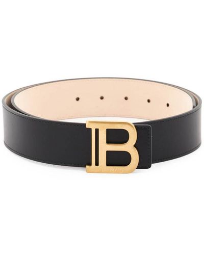 Balmain Leather B-belt - Black