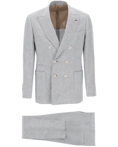 Brunello Cucinelli Linen Tailored Dress For - Grey