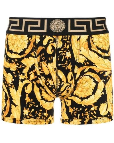 Versace Barocco Stretch-cotton Boxers - Yellow