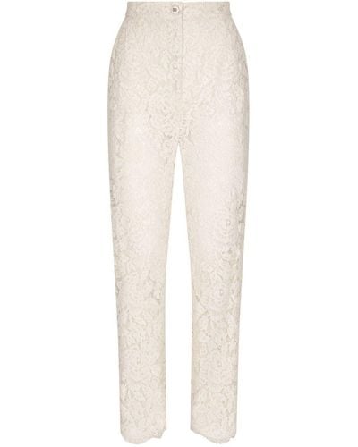 Dolce & Gabbana Lace Trousers - White
