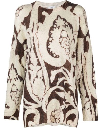 Etro Paisley-patterned Wool Sweater - Natural
