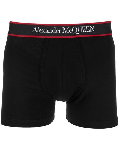 Alexander McQueen Logo Cotton Boxers - Black