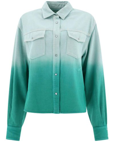 Jacob Cohen Shaded Cotton-Lurex Overshirt - Green