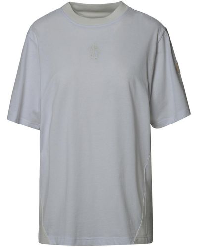 Moncler White Cotton T-shirt - Gray