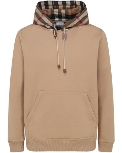 Burberry Check Hoodie - Natural