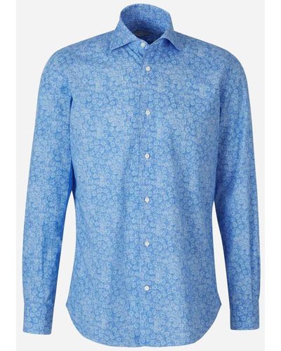 Vincenzo Di Ruggiero Floral Cotton Shirt - Blue