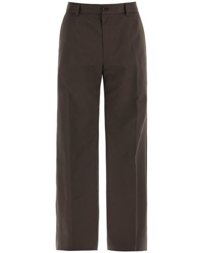 Dolce & Gabbana Tailored Cotton Pants For - Gray