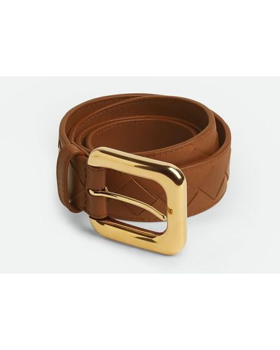 Bottega Veneta Intrecciato 15 Belt - Brown