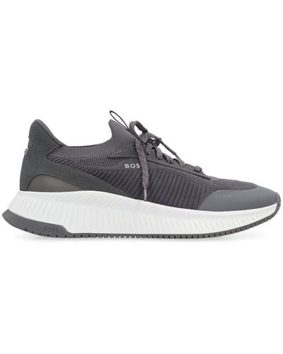 BOSS Sock Fabric Low-Top Trainers - Grey