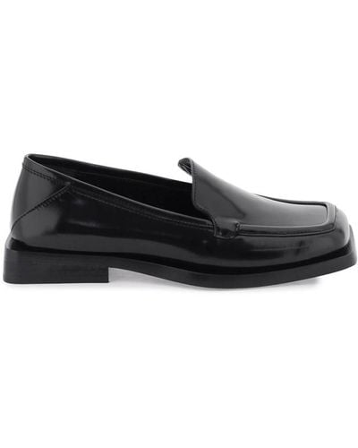 The Attico Brushed Leather 'micol' Loafers - Black