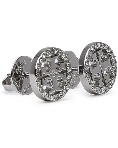 Tory Burch Steel Miller Earrings - Gray