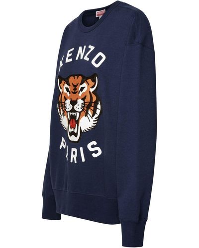 KENZO 'Lucky Tiger' Cotton Sweatshirt - Blue