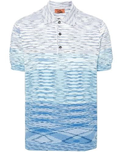 Missoni Slub Cotton Polo Shirt - Blue