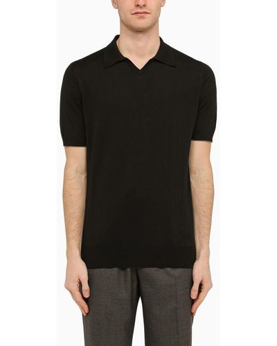 Brunello Cucinelli Short-Sleeved Polo Shirt - Black
