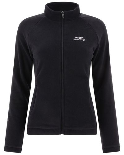 Balenciaga Zip-Up Sweatshirt With Logo - Black