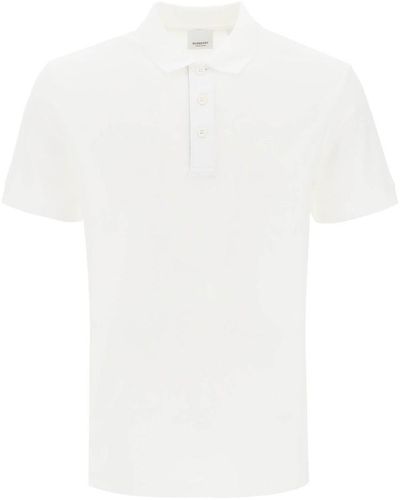 Burberry Eddie Polo Shirt In Organic Piqué - White