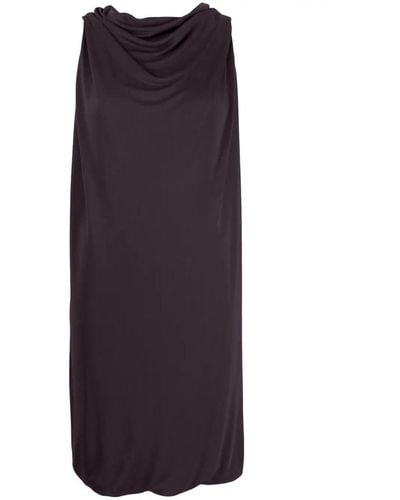 Lanvin Knee Scarf Dress Twisted Back - Purple