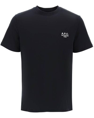 A.P.C. Raymond T Shirt With Embroidered Logo - Black