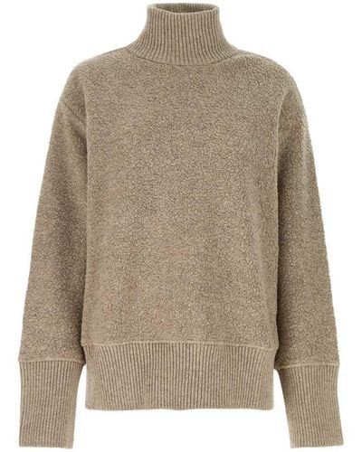 Jil Sander Dove Grey Terry Fabric Oversize Sweater - Natural