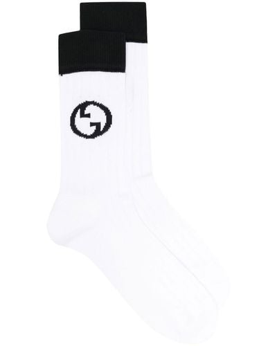 Gucci Interlocking G Intarsia-logo Socks - Black