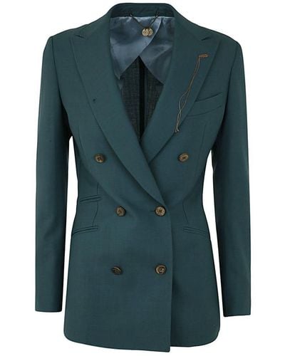 Maurizio Miri Double Breasted Wool Blazer Clothing - Green