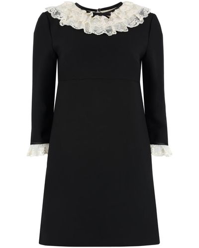 Miu Miu Lace Trimming Mini Dress - Black