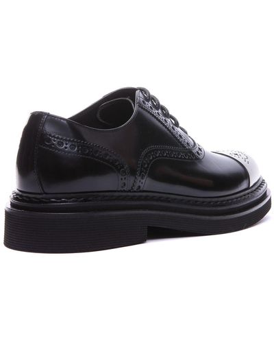 Dolce & Gabbana Day Leather Lace-Up Shoes - Black