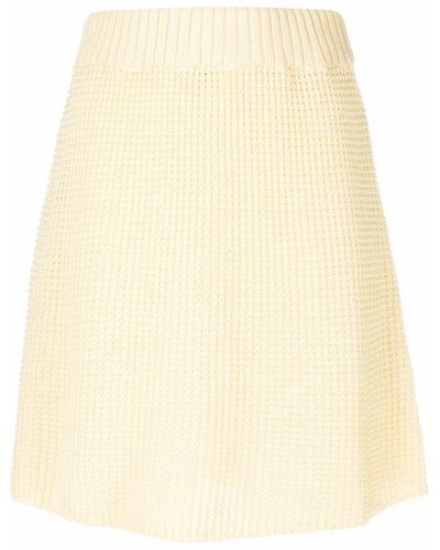 Rodebjer Elasticated-waist Organic-cotton Knitted Skirt - Natural