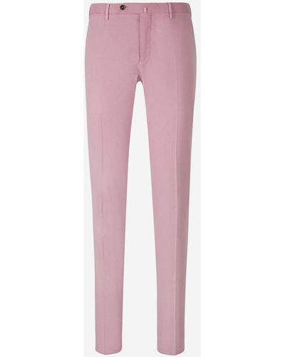 PT01 Slim-fit Cotton Pants - Pink