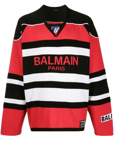 Balmain Logo-print Sweater - Red