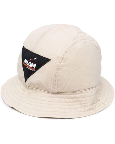 MSGM Logo-patch Bucket Hat - Natural