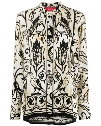 F.R.S For Restless Sleepers Printed Silk Shirt - Black