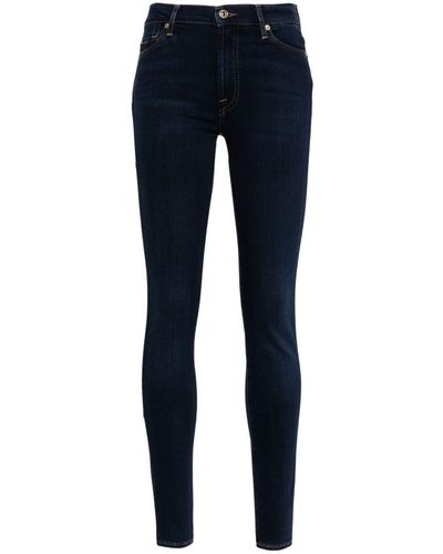 7 For All Mankind Illusion High-waisted Skinny Jeans - Blue