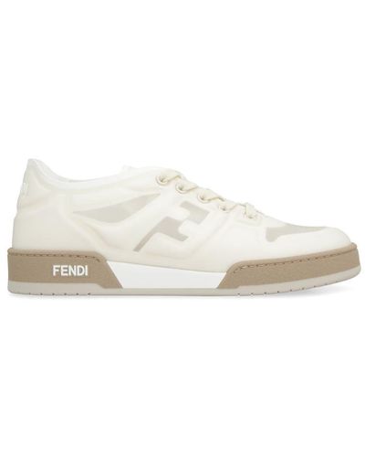 Fendi Match Fabric Low-top Sneakers - White