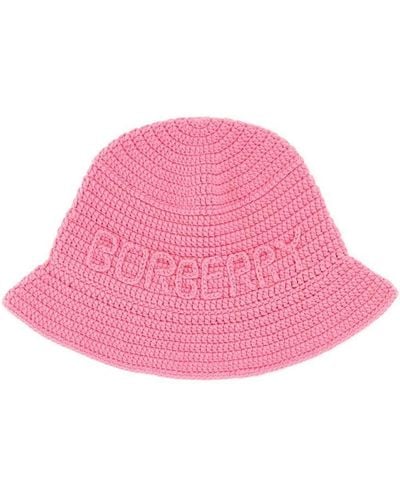 Burberry Pink Crochet Bucket Hat