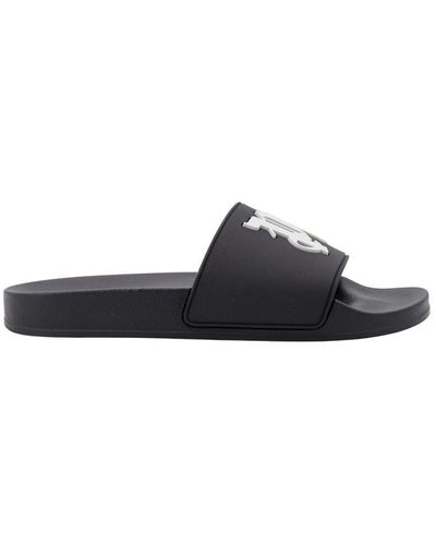 Palm Angels Men Pa Monogram Pool Slider Slippers - Black