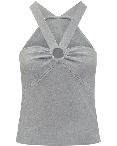 MICHAEL Michael Kors Halterneck Knitted Top - Grey