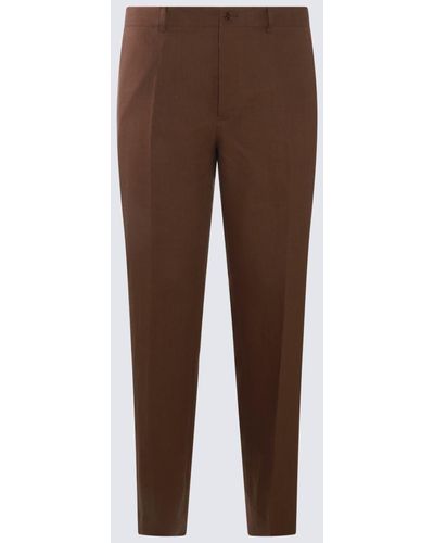 Dolce & Gabbana Linen Trousers - Brown