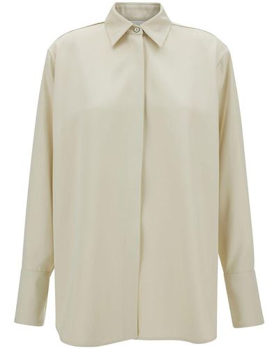 Jil Sander Shirt With Classic Collar And Concealed Closure - White
