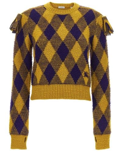 Burberry Argyle Sweater, Cardigans - Blue