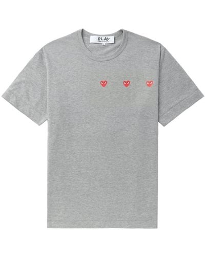 COMME DES GARÇONS PLAY Triple Hearts T-Shirt - Gray
