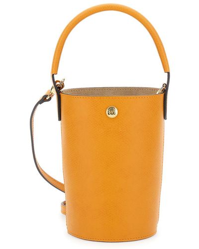 Longchamp Xs Epure Bucket Bag With Embossed Logo - Orange