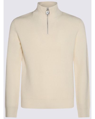JW Anderson Cream Wool Henley Sweater - Natural