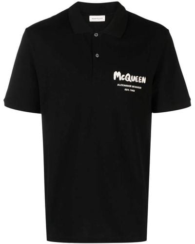 Alexander McQueen Polo Shirts - Black