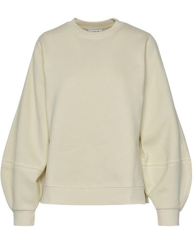 Ganni Cream Cotton Blend Sweatshirt - Natural