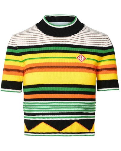 Casablancabrand Striped T-Shirt - Yellow