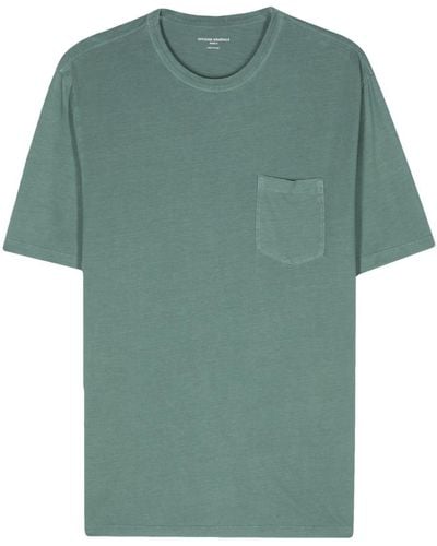 Officine Generale Ss T-Shirt Pkt Pgmt Dye Lyocell Co - Green