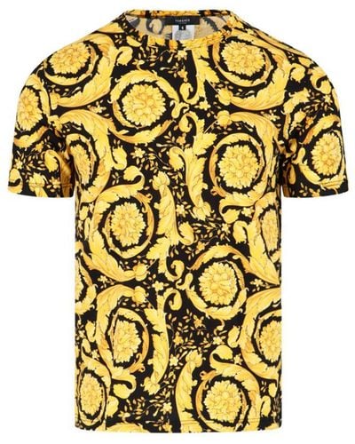 Versace 'barocco' T-shirt - Yellow