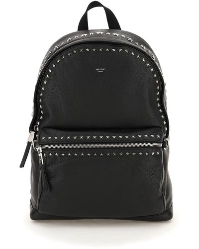 Jimmy Choo Leather Backpack With Star Studs - Black